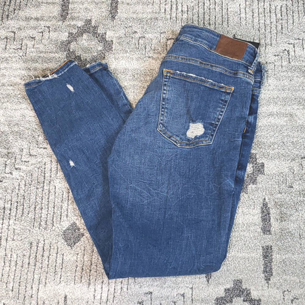 Zara Women Distressed Skinny Crop ankle Jeans size 8